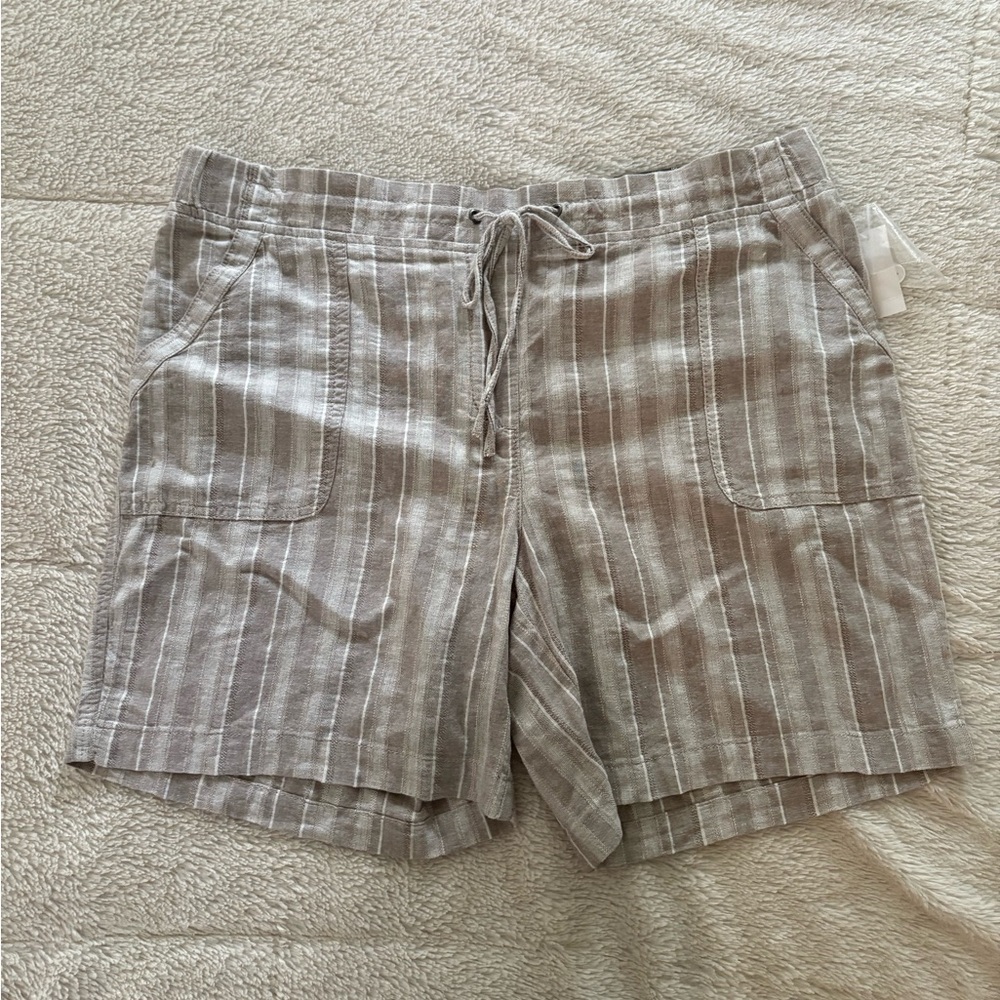 Talbots Gray Striped Women Shorts